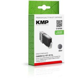 KMP Tintenpatrone C107GX (grey) ersetzt Canon CLI-571GY XL