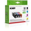 KMP Tintenpatronen C107PIXV MULTIPACK ersetzt Canon PGI-570PGBK XL, CLI-571C/M/Y XL