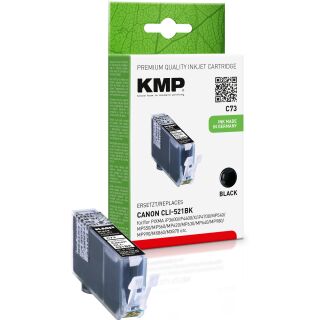 KMP Tintenpatrone C73 (schwarz) ersetzt Canon CLI-521BK