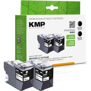 KMP Tinte B58DX DOPPELPACK (schwarz) ersetzt Brother LC-3219XLBK