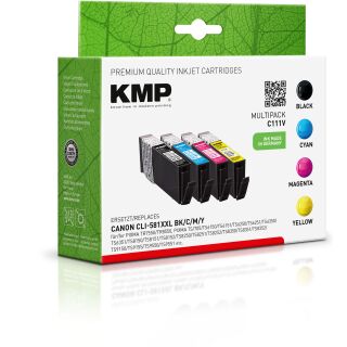 KMP Tintenpatronen C111V MULTIPACK ersetzt Canon CLI-581BK/C/M/Y XXL (4 Patronen)