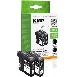 KMP Tinte B62DX (schwarz) DOUBLEPACK ersetzt Brother LC-223BK