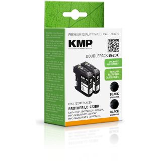 KMP Tintenpatrone B62DX (schwarz) DOUBLEPACK ersetzt Brother LC-223BK