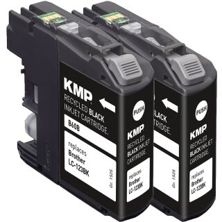 KMP Tinte B60D (schwarz) DOUBLEPACK ersetzt Brother LC-123BK