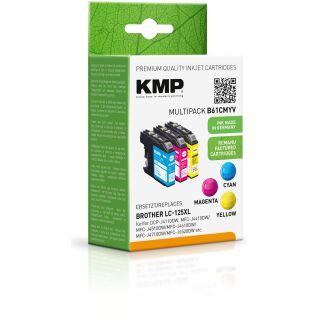 KMP Tinte B61V MULTIPACK ersetzt Brother LC-125XLRBWBP (alternativ zu B45V)