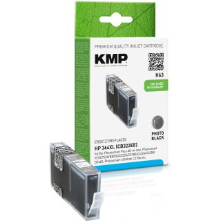 KMP Tinte H63 (foto schwarz) ersetzt HP 364XL (CB322EE)