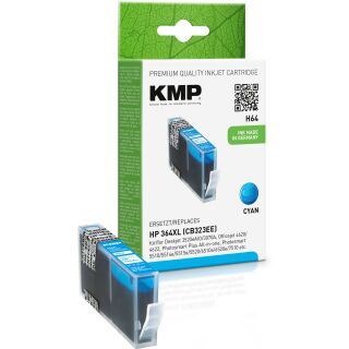 KMP Tintenpatrone H64 (cyan) ersetzt HP 364XL (CB323EE)