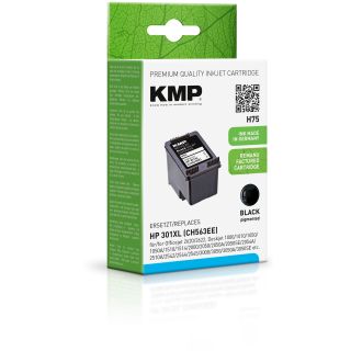 KMP Tintenpatrone H75 (schwarz) ersetzt HP 301XL (CH563EE)