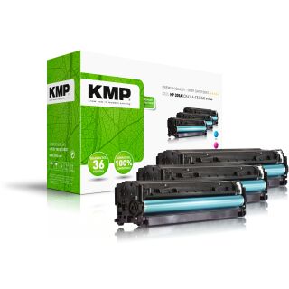 KMP Toner H-T196CMY MULTIPACK ersetzt HP 305A (CE411A, CE413A, CE412A)